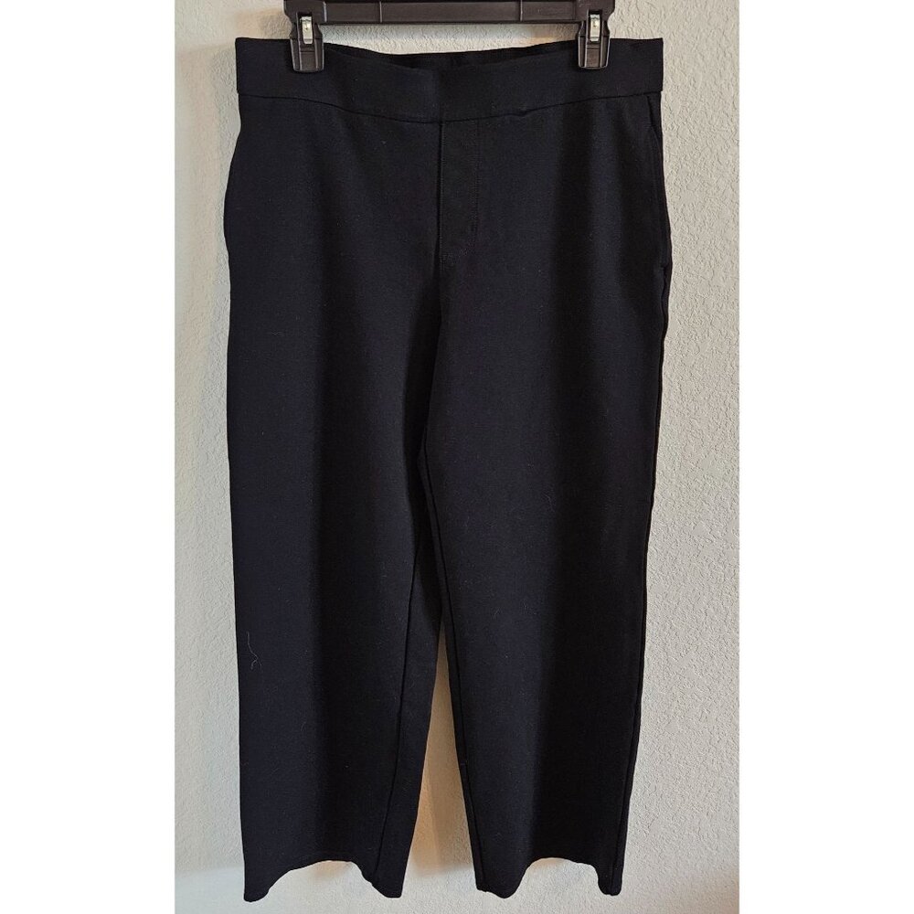 St. John's Bay Woman Size L Wide Leg Pull On Pants Pockets Minimalistic Staple